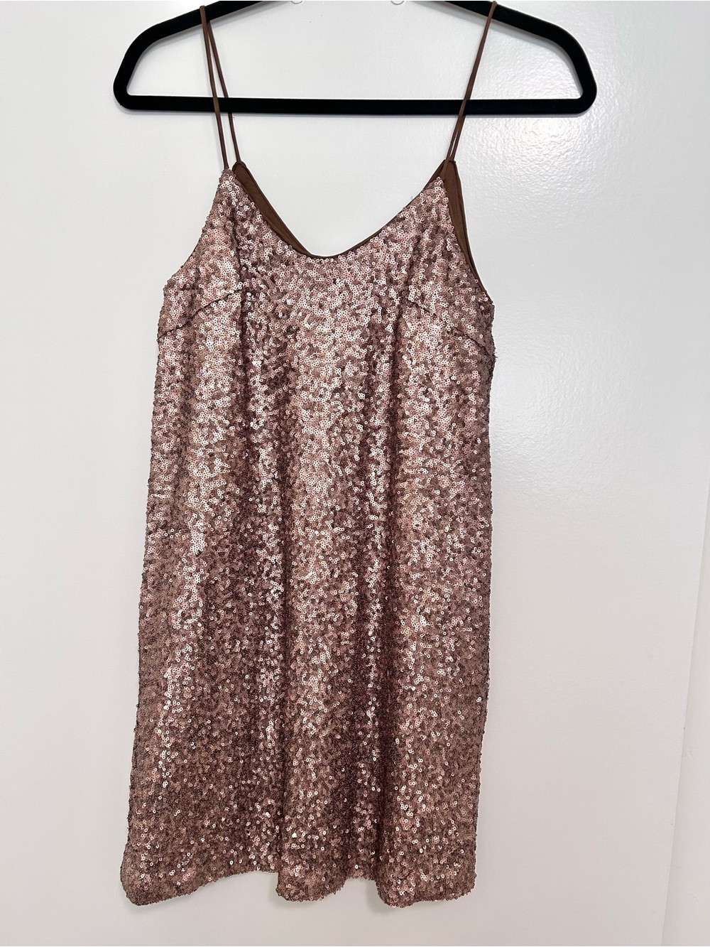 Mulicolored Sequin Mini Spaghetti Strap Slip Dress Size Small
